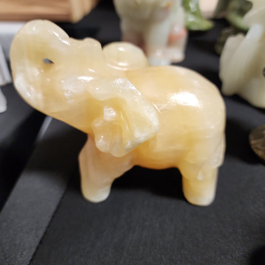 Orange calcite elephant