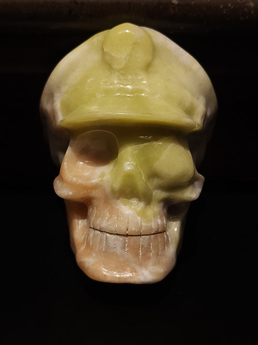 Jade skull carving