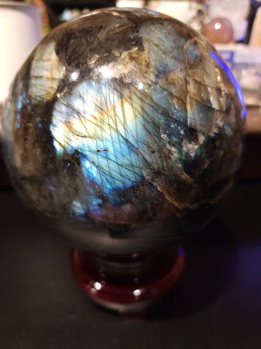 Large labradorite sphere