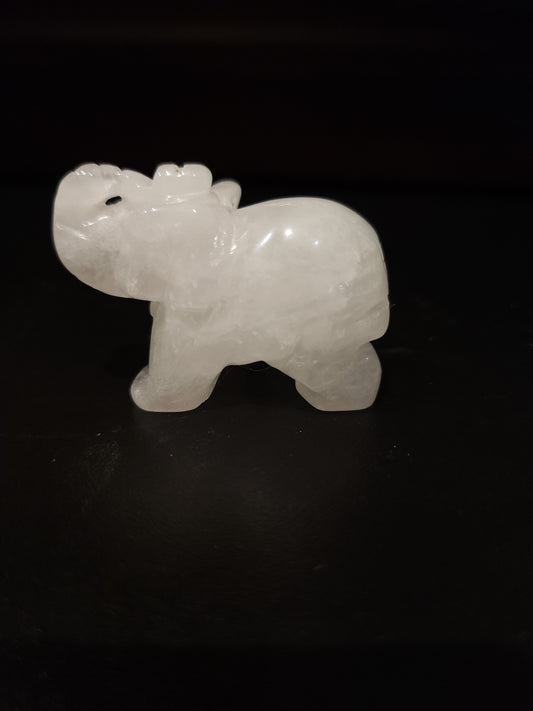 Clear quartz elephant