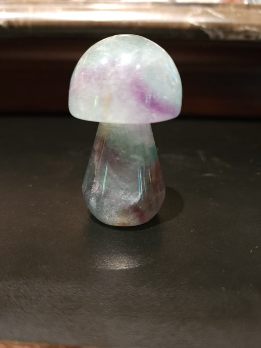 Rainbow fluorite mushroom