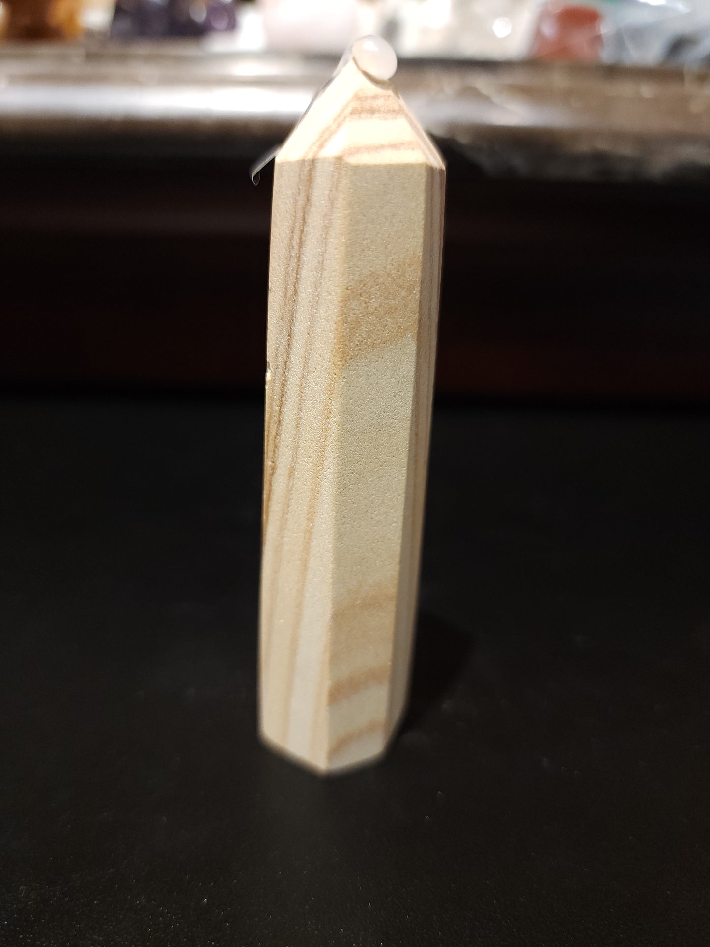 Wood grain jasper tower