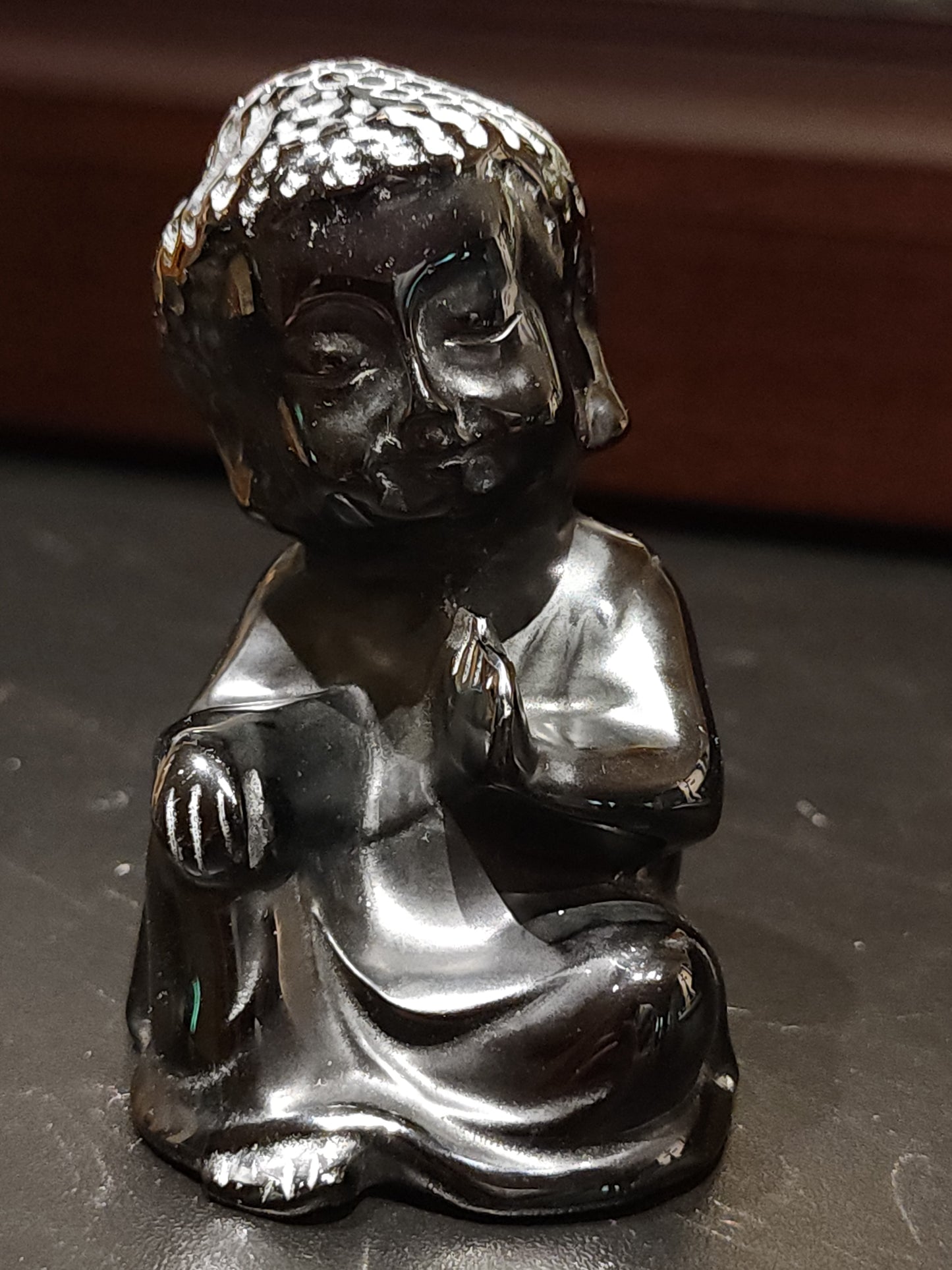 Black obsidian buddha