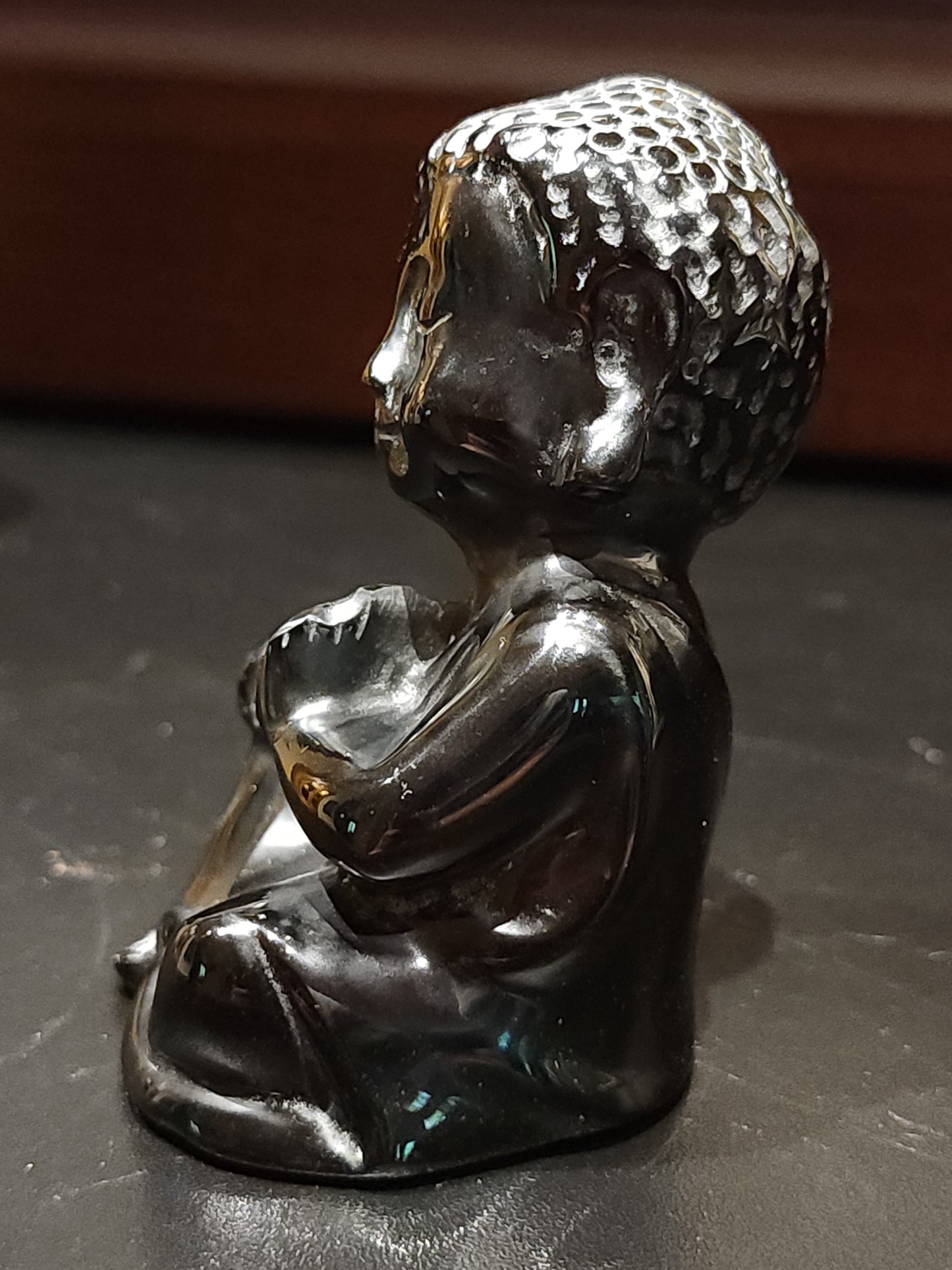 Black obsidian buddha