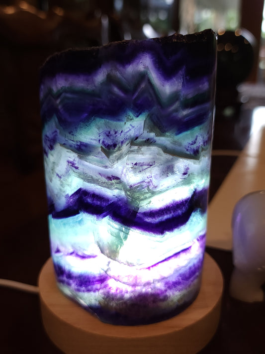 Rainbow fluorite lamp