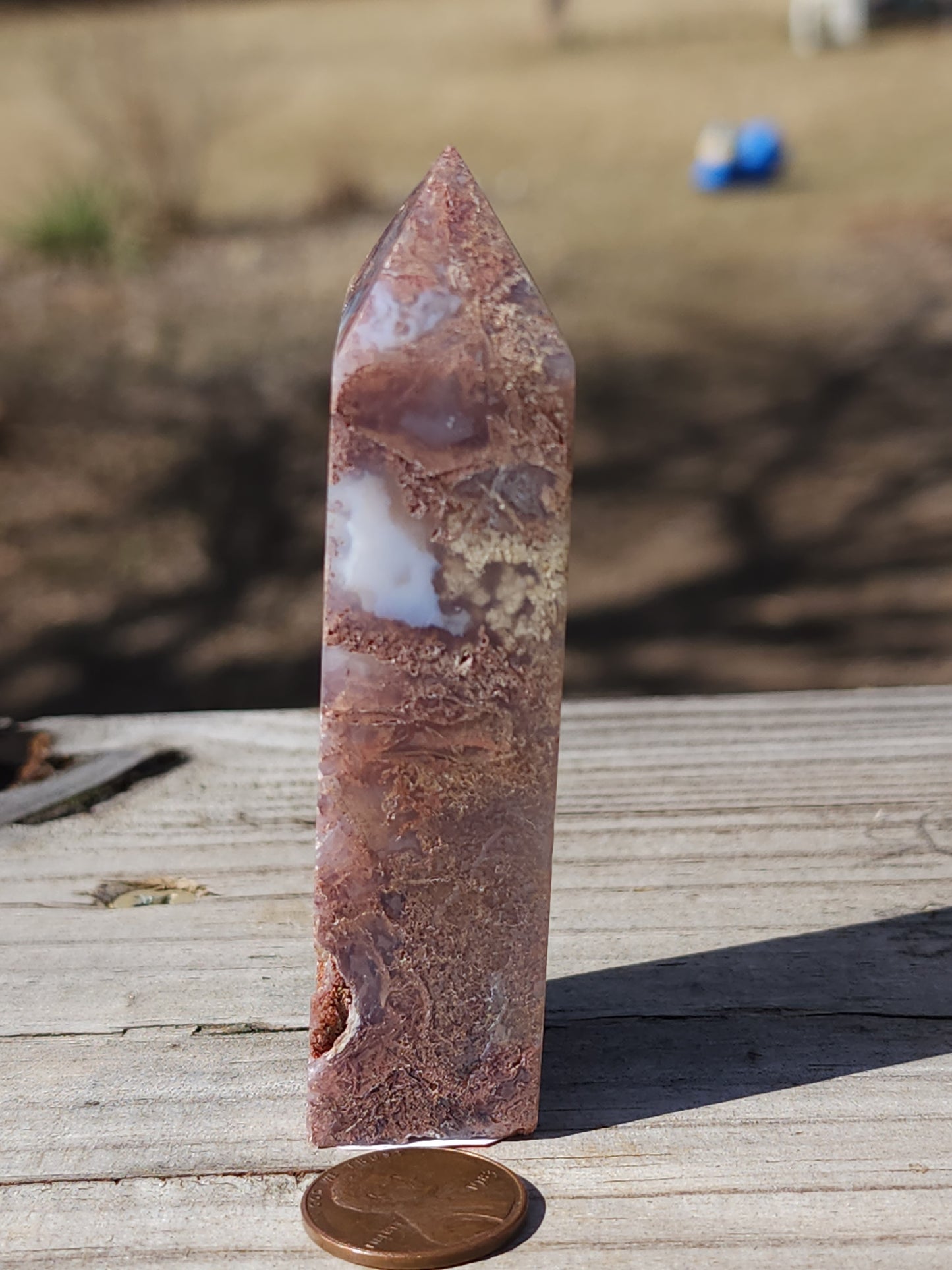 Red Moss Agate Tower