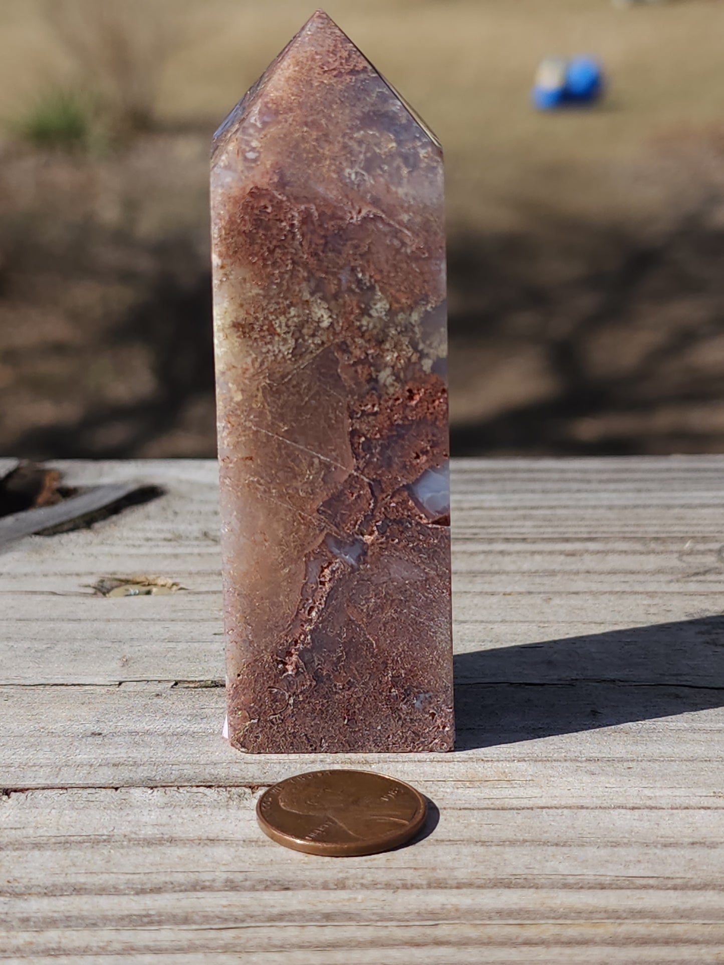 Red Moss Agate Tower