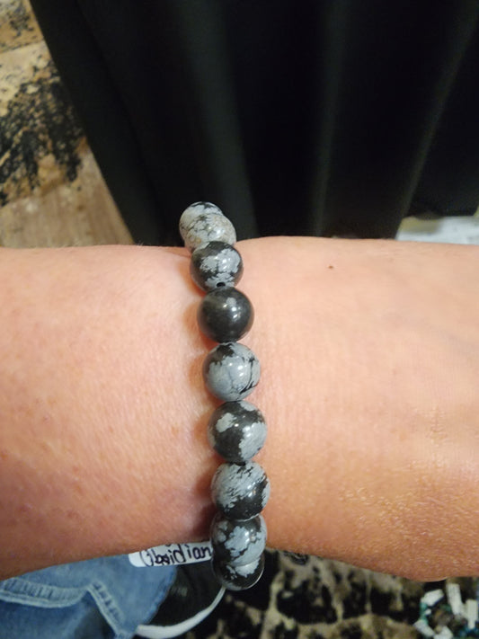 Snowflake Obsidian Bracelet